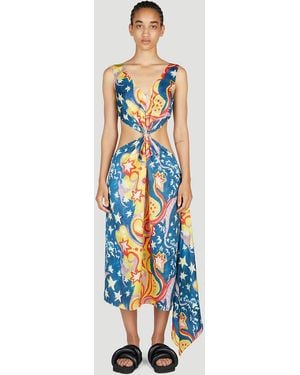Marni X No Vacancy Galactic Paradise Midi Dress - Blue