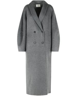 Lisa Yang 'Shawl' Wool Cashmere Coat - Gray