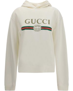 Gucci Cotton And Cashmere Jersey Hoodie - White