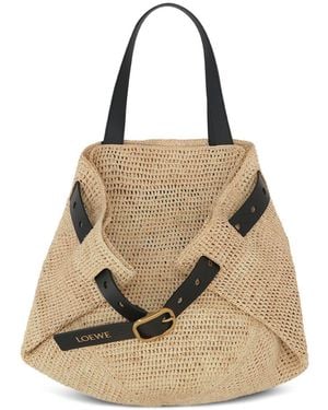 Loewe Mini Punch Hole Shopper in Natural | Lyst