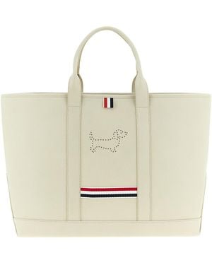 Thom Browne Calfskin Tote Bag - White
