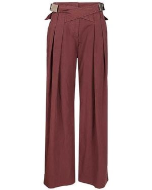 The Attico Canvas Pants - Red