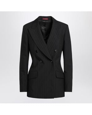Gucci Double-Breasted Pinstripe Jacket - Black