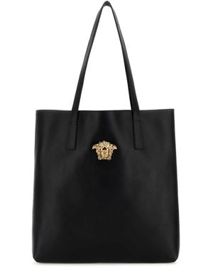 Versace Leather Shopping Bag - Black