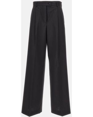 Sportmax Pleated Sail Pants With Side Pockets And Wide-Leg Design - Black