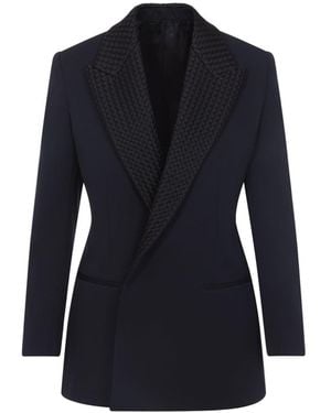 Bottega Veneta Intrecciato Collar Tuxedo Jacket - Blue