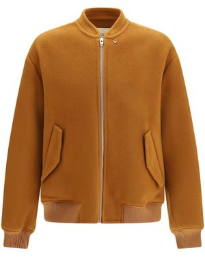 Valentino Virgin Wool And Cashmere Jacket Violin - Brown