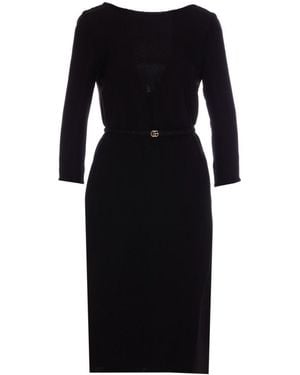 Gucci Silk Cady Mid-Lenght Dress - Black