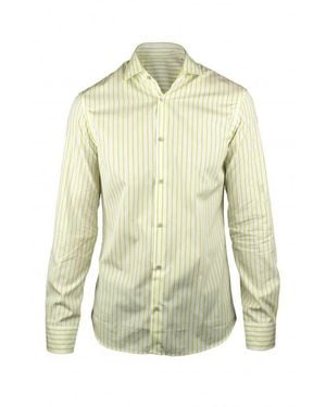 Moorer Sorrento Striped Cotton Shirt - Green