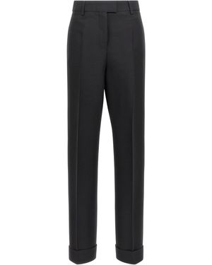 Ferragamo Stretched Pleated Pants - Black