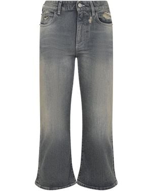 Balenciaga Laced Flared Capri Jeans - Gray