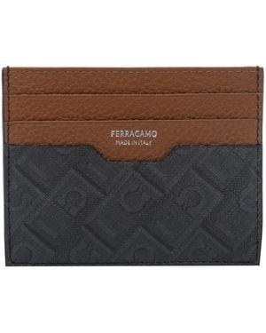 Ferragamo Monogram Cards Holder - Brown