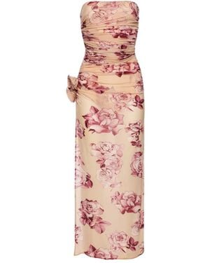 Magda Butrym Floral Print Strapless Midi Dress - Pink