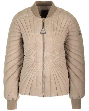 Moncler "Radiance Flight" Down Filled Bomber Jacket - Natural