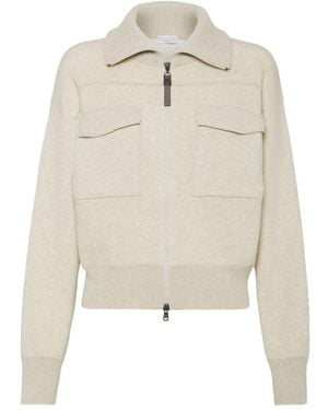 Brunello Cucinelli Cashmere Cardigan - Natural