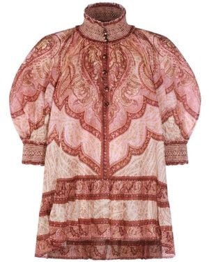 Zimmermann Wanderlust Silk Blouse - Red