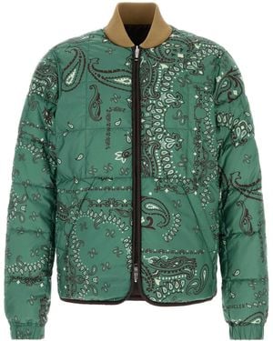 Moncler Printed Polyester Reversible Chalvron Down Jacket - Green
