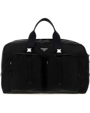 Prada Canvas Travel Bag - Black