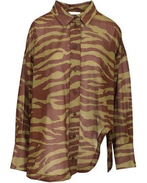 The Attico Zebra Print Shirt - Brown