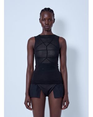 Rick Owens Sheer Paneled Top - Blue