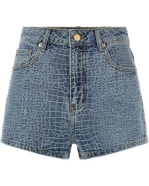 Self-Portrait Self Portrait 'Rhinestone' Shorts - Blue