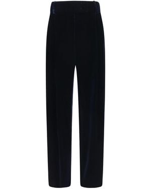 Giorgio Armani Wide Leg Pants With Double Pleats - Black
