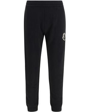 Moncler Tracksuit Pants With Drawstring And Logo - Black