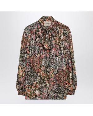 Valentino Silk Blouse With Floral Print - Brown