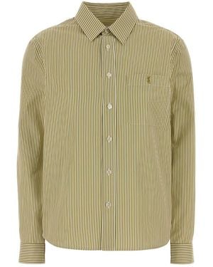 Saint Laurent Vertical Striped Button Shirt - Green