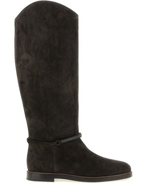 Brunello Cucinelli Calfskin Over The Knee Shoe - Black