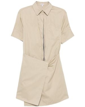 Loewe Cotton And Silk Mini Dress - Natural