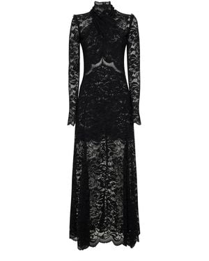 Rabanne Lace Long Dress - Black