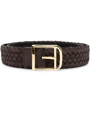 Brioni Suede Leather Belt - White