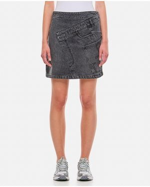 JW Anderson Jw Anderson Denim Twisted Skirt - Gray