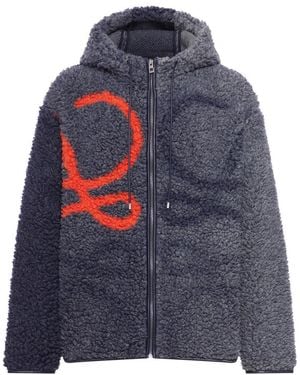 Loewe Anagram Jacquard Fleece Jacket - Blue