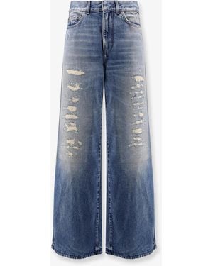 Dior Flared Jeans Destroyed Effect - Blue