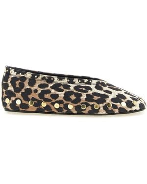 Ganni Animal Print Ballet Flats - Multicolor