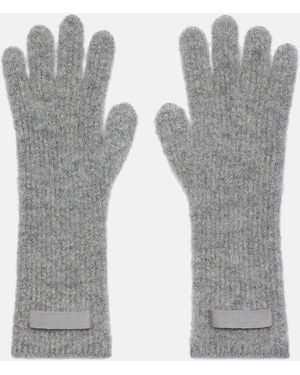 Jacquemus Grosgrain Wool Gloves - Gray