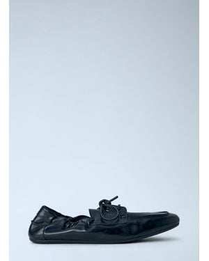 Prada Leather Moccasins - Blue