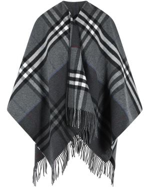 Burberry 'Check' Cashmere Cape - Black