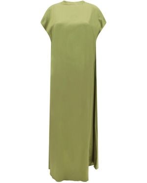 Dries Van Noten Satin Long Dress - Green
