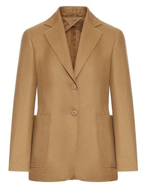 Max Mara Single-Breasted Volonta Jacket - Natural