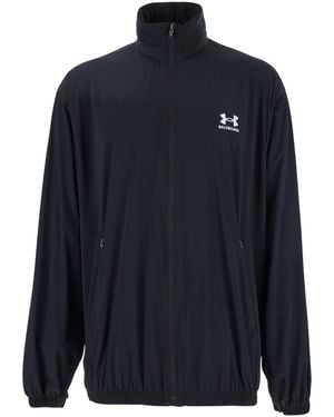 Balenciaga Jacket With Under Armourâ Maxi Logo On The Back - Blue