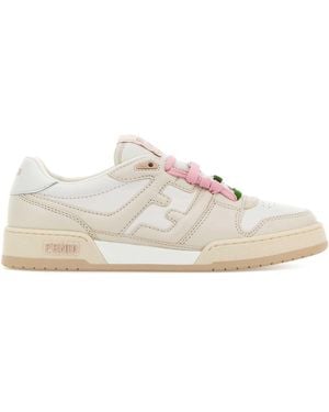 Fendi Leather Match Sneakers - White
