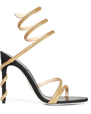 Rene Caovilla And Margot 105 Crystal Sandals - Metallic
