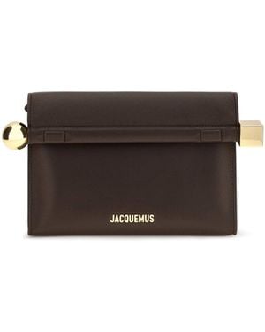 Jacquemus Rond Carré Leather Shoulder Bag - Gray