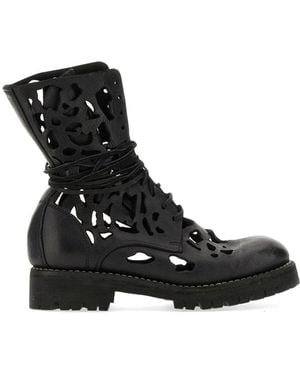 Guidi Ankle Boot With Cut Out Details - Black