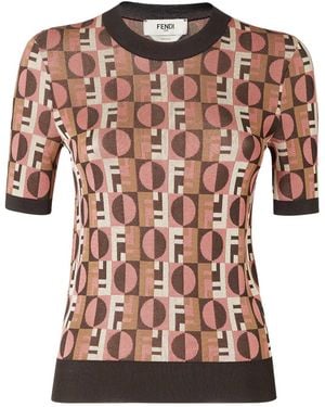 Fendi Jacquard T-Shirt - Pink