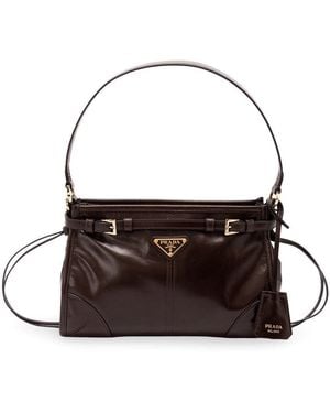 Prada Leather Shoulder Bag - Brown