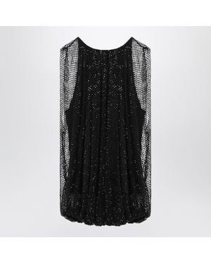 Sportmax Mesh Top With Crystals - Black